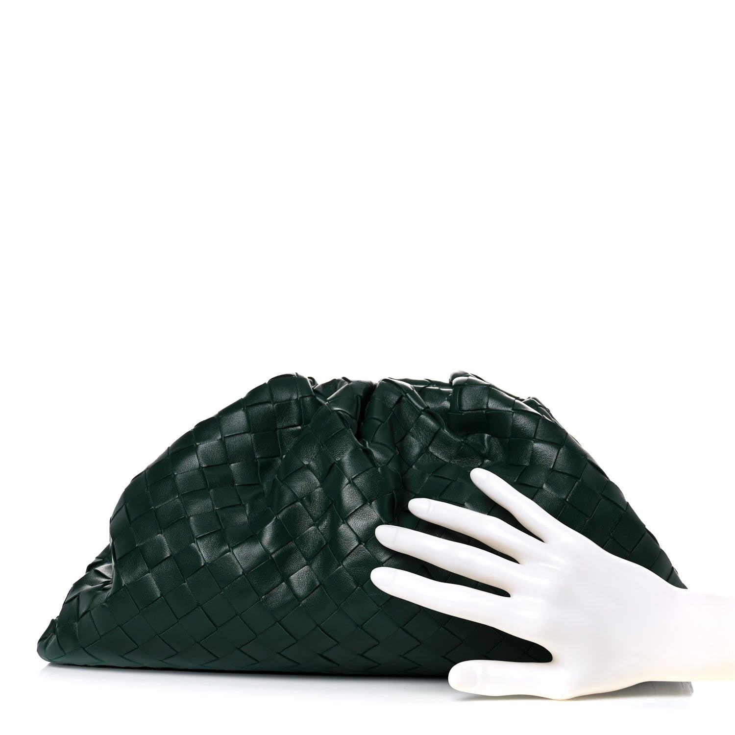 Bottega Veneta Nappa Maxi Intrecciato The Pouch Oversized Clutch Raintree 2 of 8
