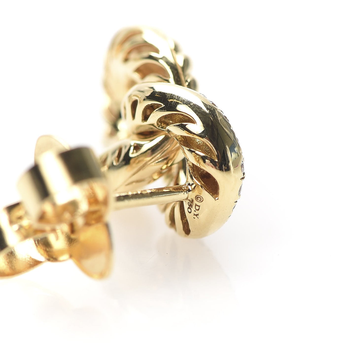 18K Yellow Gold Diamond Extra Small Belmont Curb Link Drop Earrings