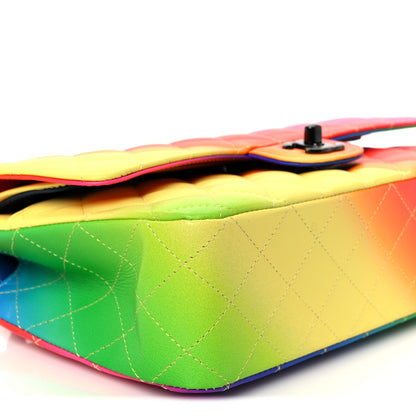 Chanel Calfskin Quilted Medium Rainbow Double Flap Multicolor 10 of 11