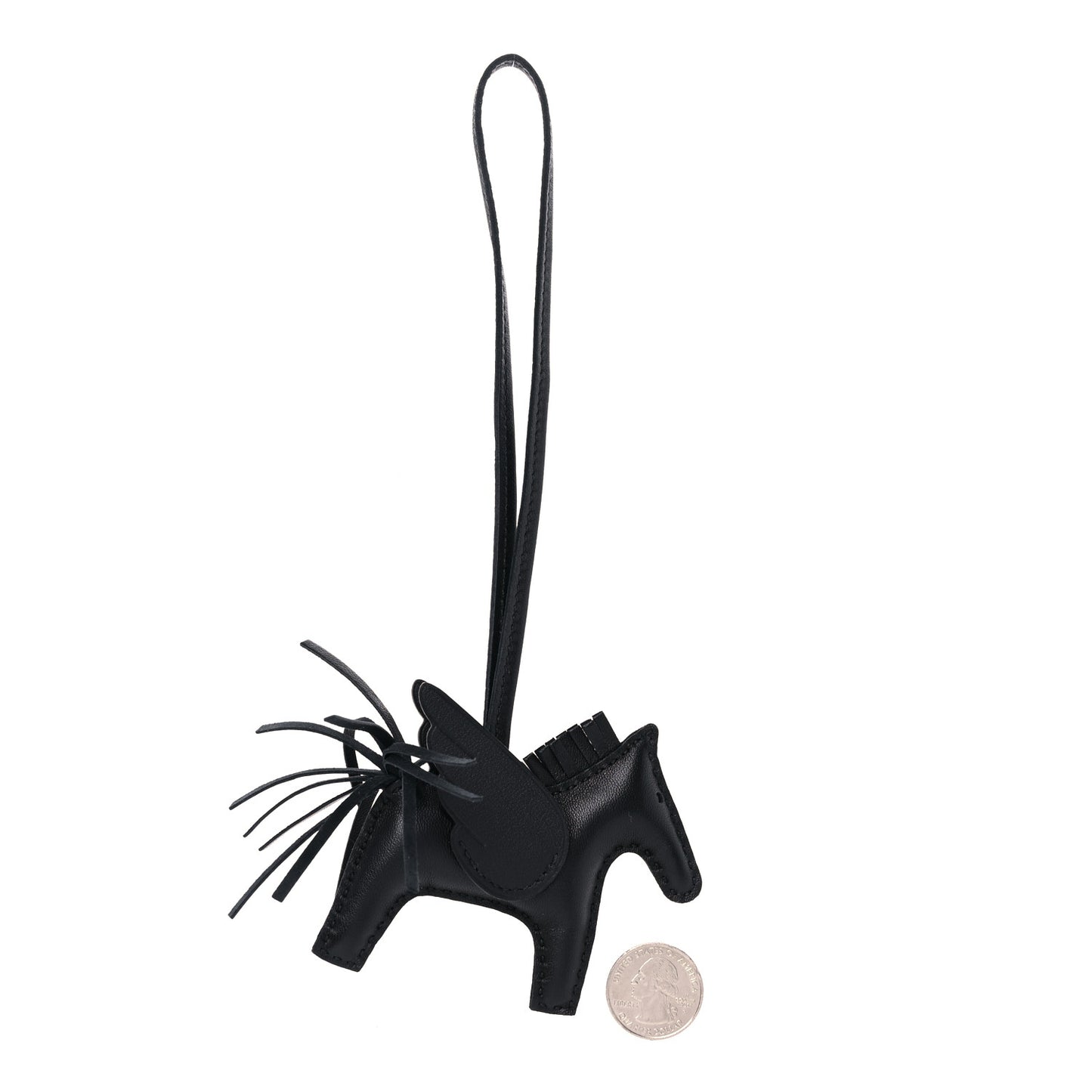 Milo Lambskin Grigri Rodeo Pegase Horse Bag Charm PM So Black