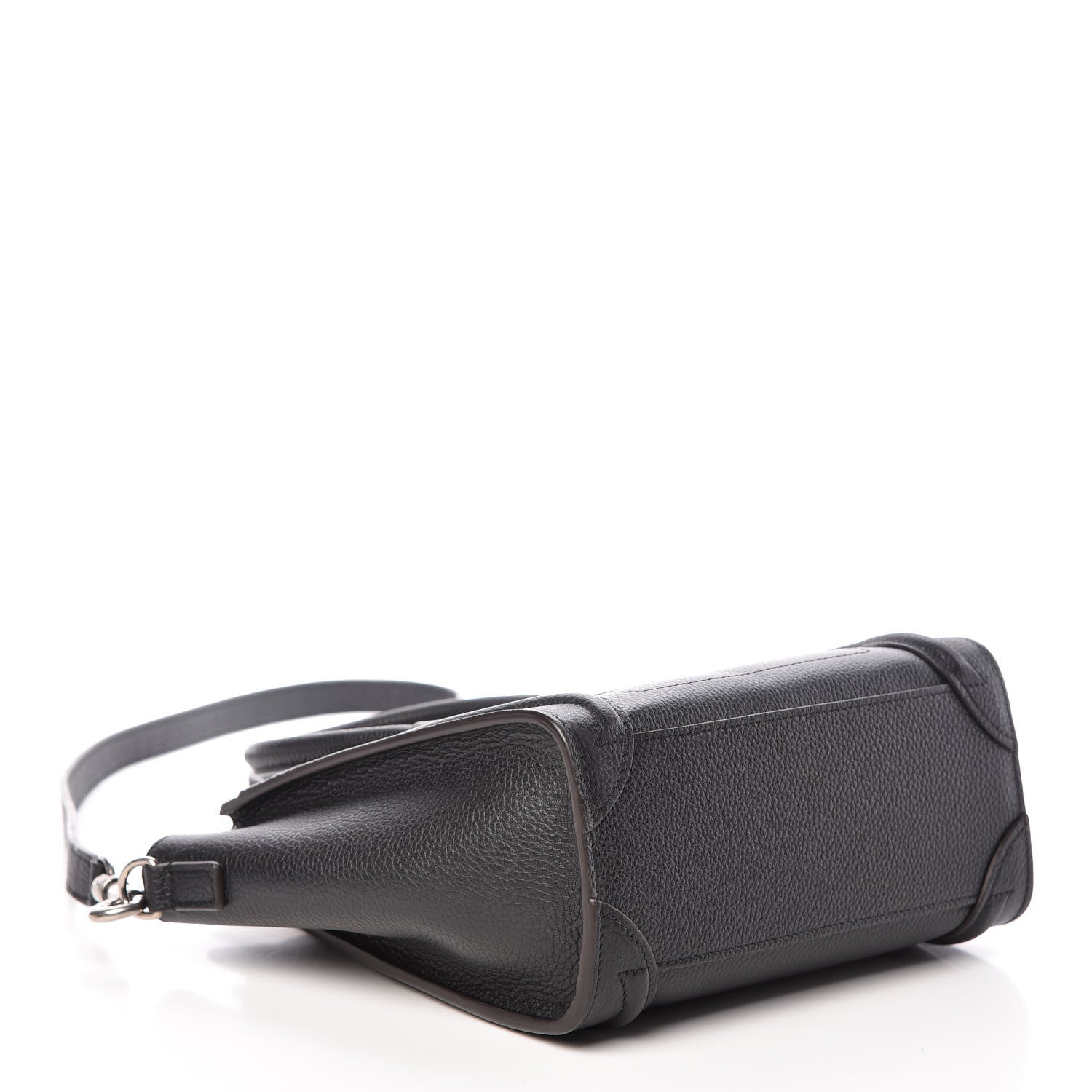 Celine Drummed Calfskin Nano Luggage Black 5 of 9