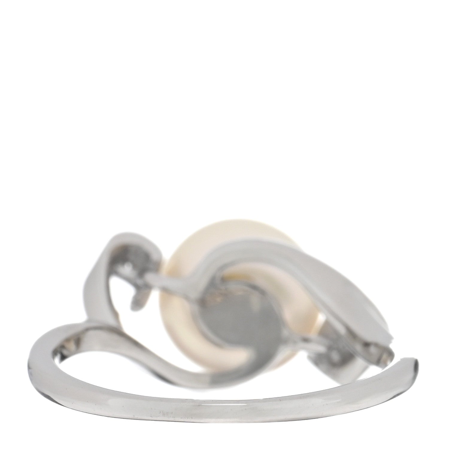 Mikimoto Platinum Diamond Akoya Pearl 8mm Ring 50 5.25 3 of 4