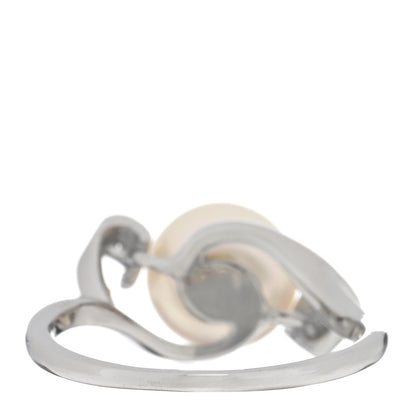 Mikimoto Platinum Diamond Akoya Pearl 8mm Ring 50 5.25 3 of 4