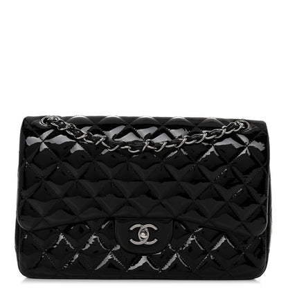 Chanel Patent Quilted Jumbo Double Flap Black 1 of 11