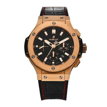 Hublot 18K Rose Gold Alligator 44mm Big Bang Automatic Watch Black 301.PX.1180.RX 1 of 4