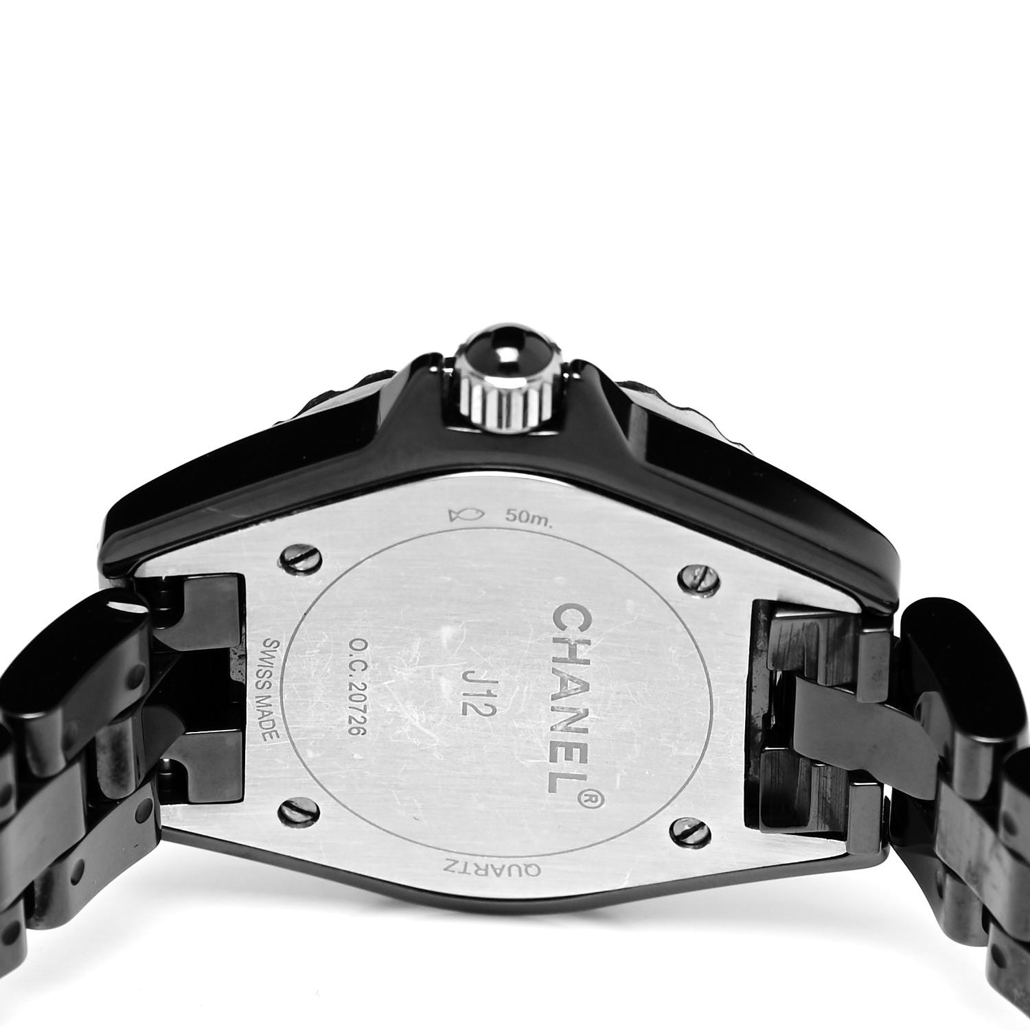 Chanel Stainless Steel Ceramic Diamond 29mm J12 Quartz Watch Black 4 of 4