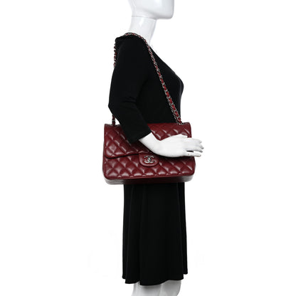 Chanel Caviar Quilted Jumbo Double Flap Burgundy 2 of 11