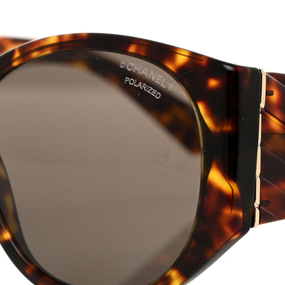 Chanel Acetate Polarized Oval Sunglasses 5411 Brown 7 of 8