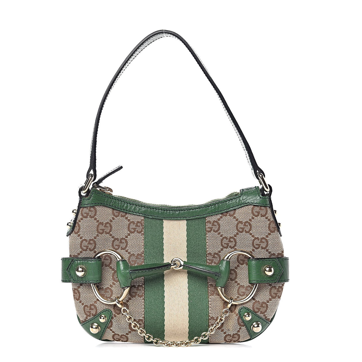 Monogram Web Horsebit Small Shoulder Bag Green