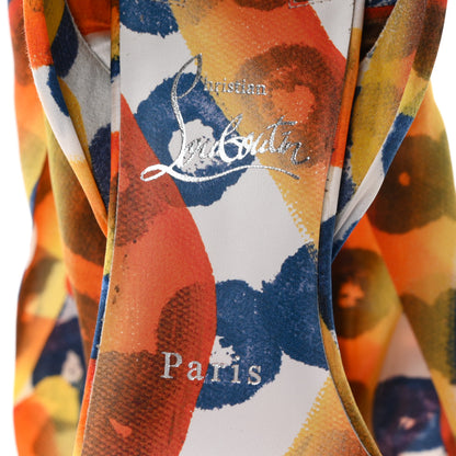Christian Louboutin Crepe Satin Gaagal Miss Z Du Desert 100 Ankle Wrap Sandals 38 Multicolor Magma 8 of 9