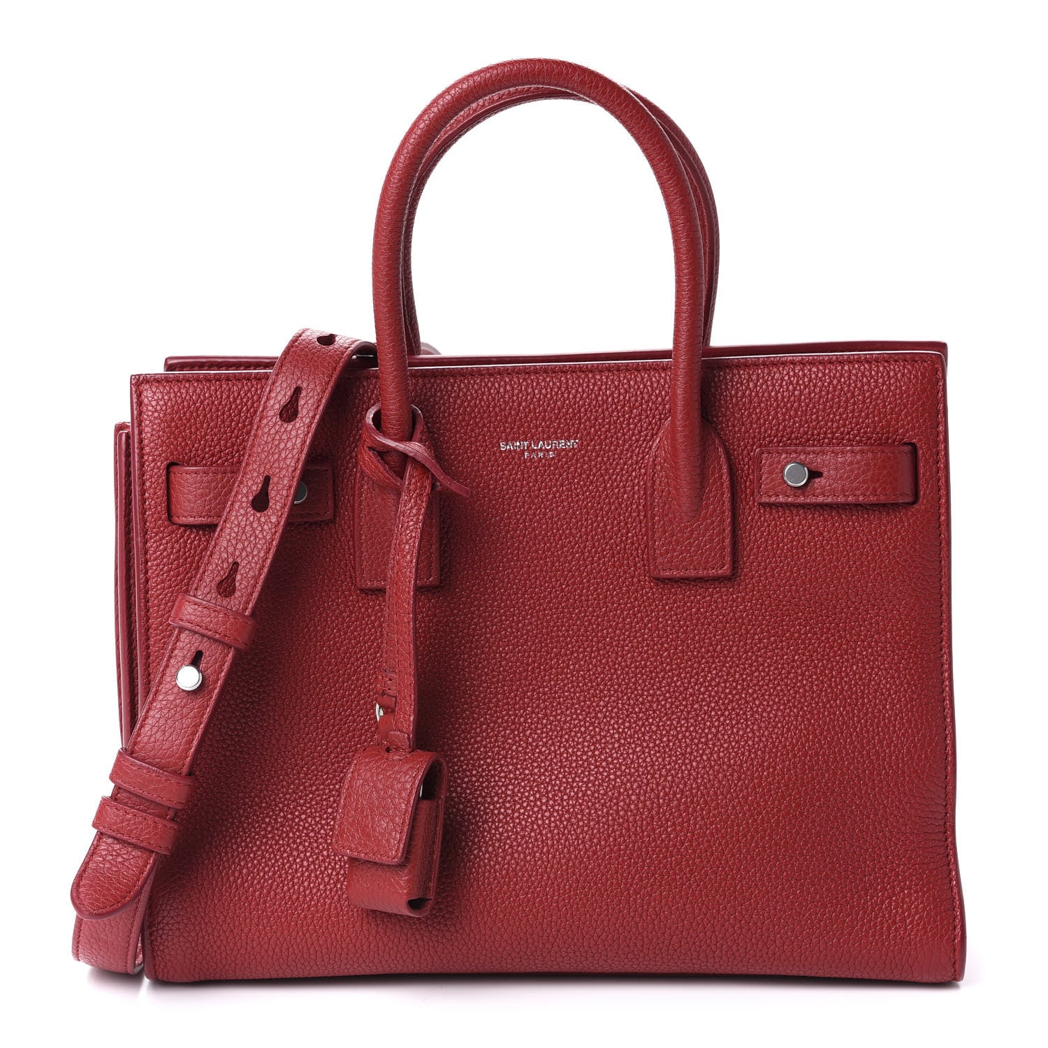 Saint Laurent Grained Calfskin Baby Sac De Jour Souple Red 1 of 12