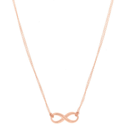 Tiffany 18K Rose Gold Infinity Double Chain Pendant Necklace 1 of 6