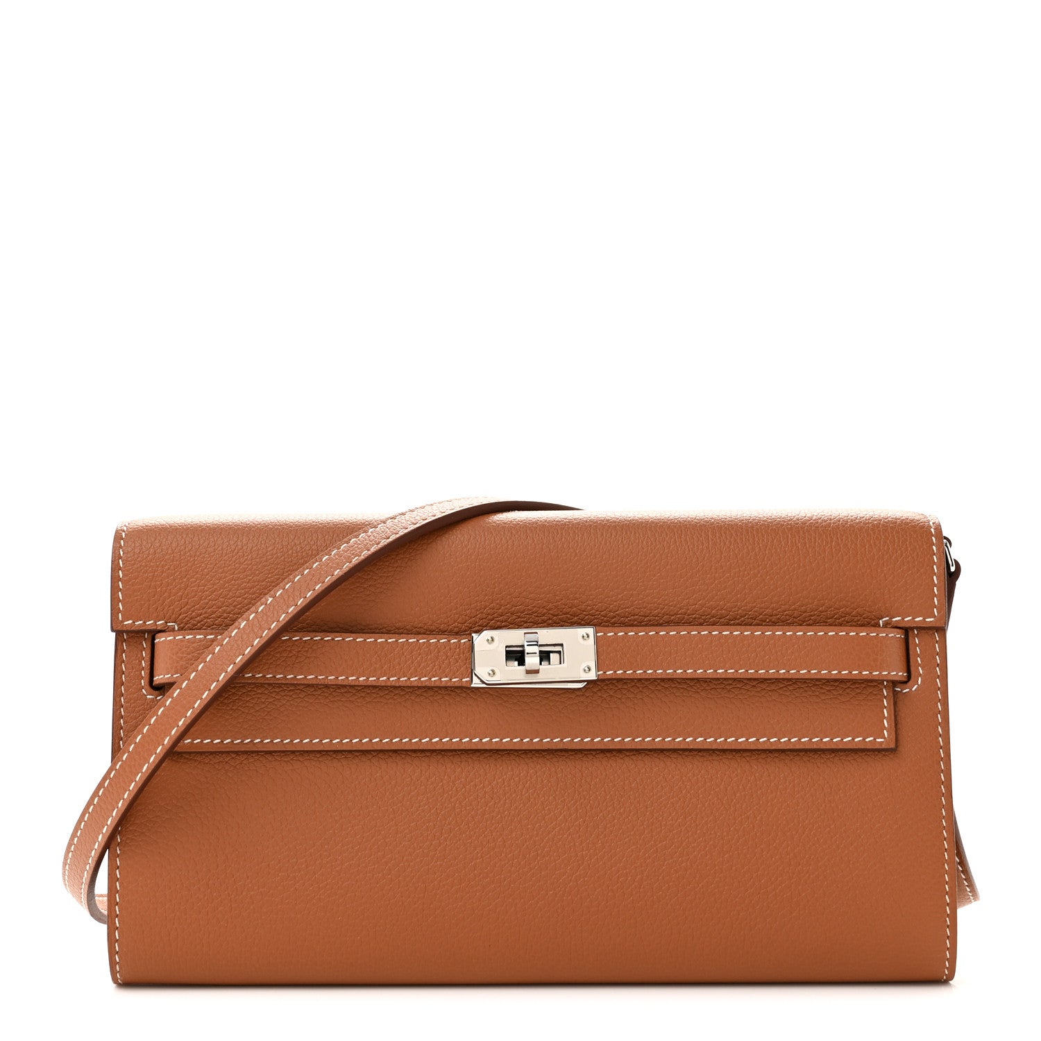 Hermes Evercolor Kelly Wallet To Go Gold 1 of 11
