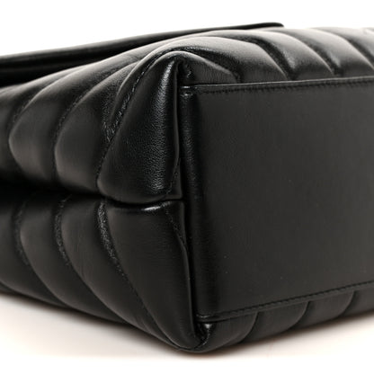 Saint Laurent Calfskin Y Quilted Monogram Small Loulou Crossbody Bag Black 10 of 11