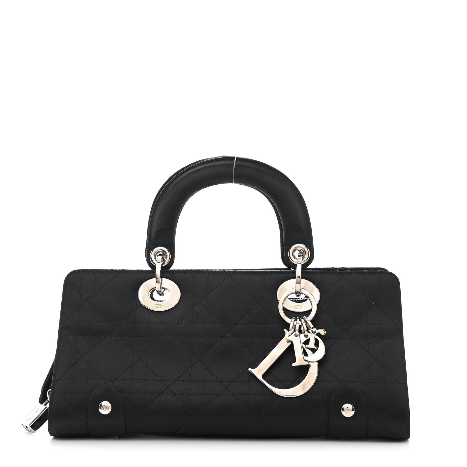Christian Dior Satin Cannage Stitched Small East West Lady Dior Black 1 of 10
