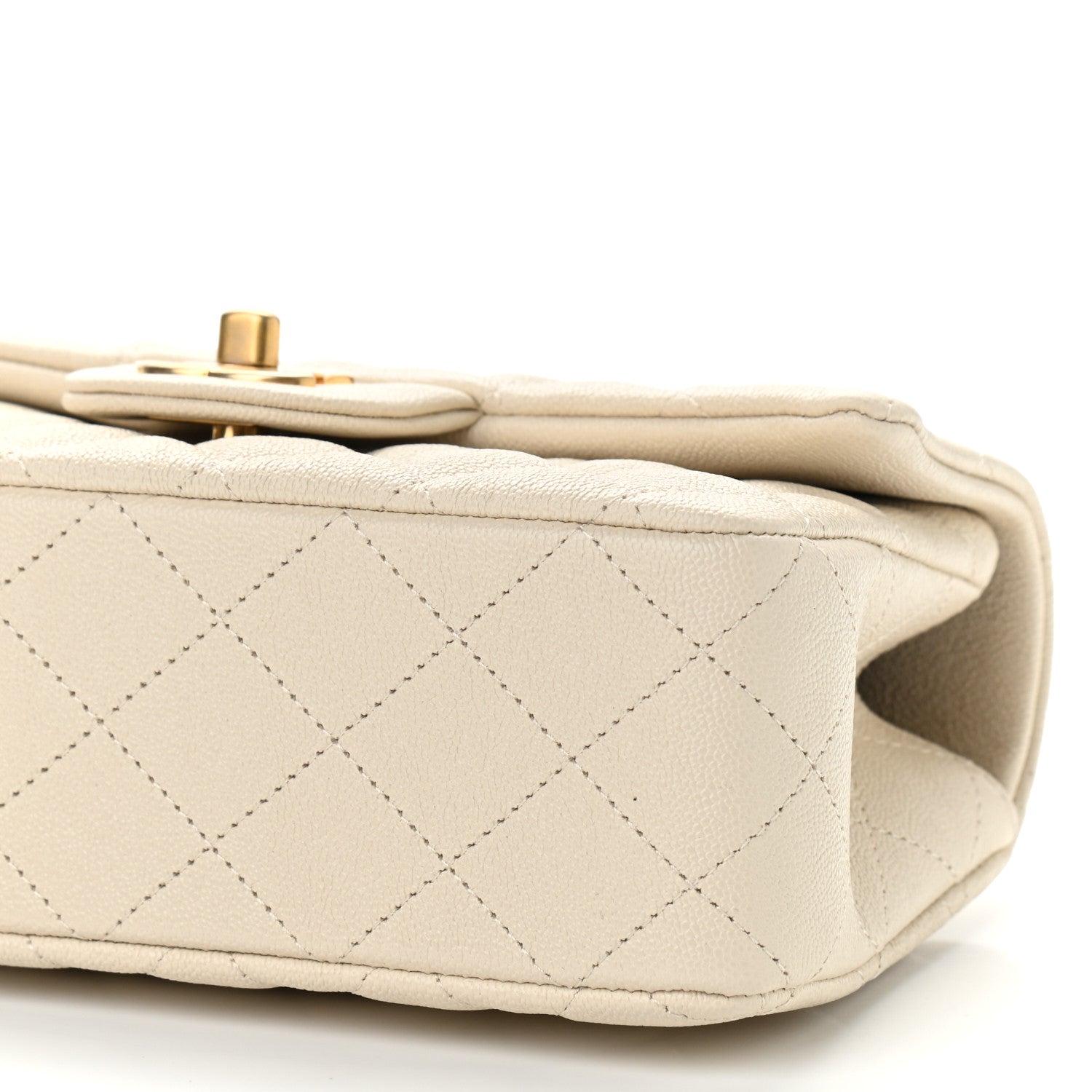 Chanel Caviar Quilted Mini Top Handle Rectangular Flap Beige 10 of 11