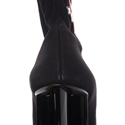 Louis Vuitton Stretch Fabric LV Black Heart Sock Ankle Boots 39 Black 5 of 8
