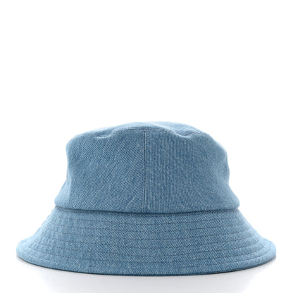 Chanel Denim Sequin Cloche Logo Bucket Hat S Blue 5 of 8