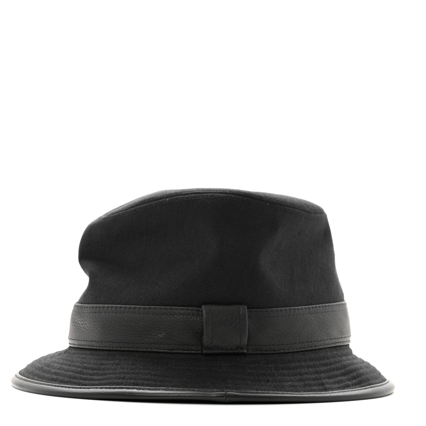 Linen Deerskin Fedora Hat 58 Black