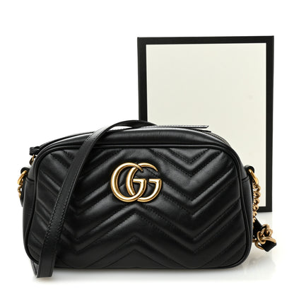 Gucci Calfskin Matelasse Small GG Marmont Chain Shoulder Bag Black 11 of 11