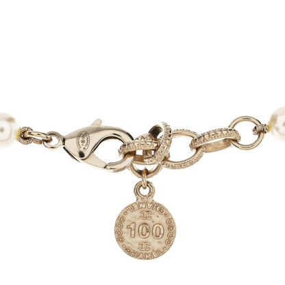 Chanel Pearl CC 100th Anniversary Necklace Light Gold 4 of 5
