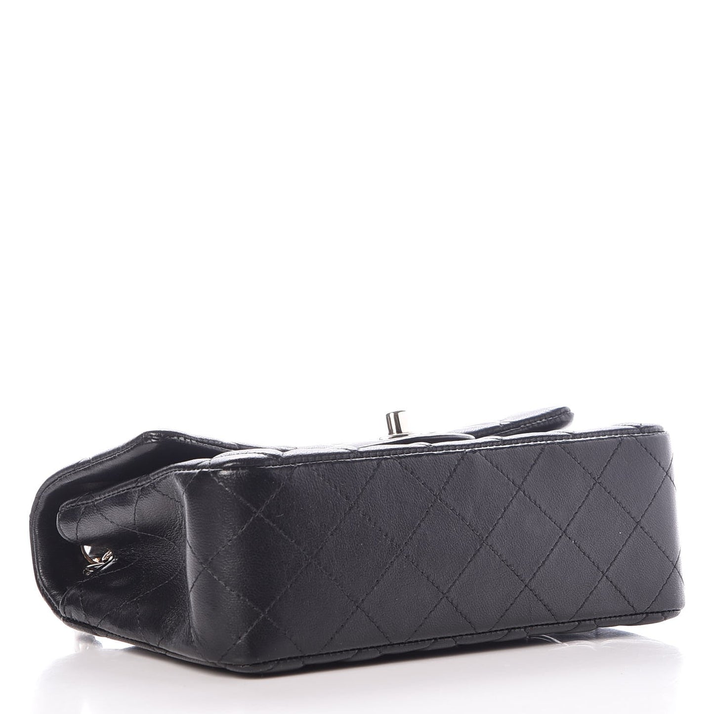 Lambskin Quilted Mini Rectangular Flap Black