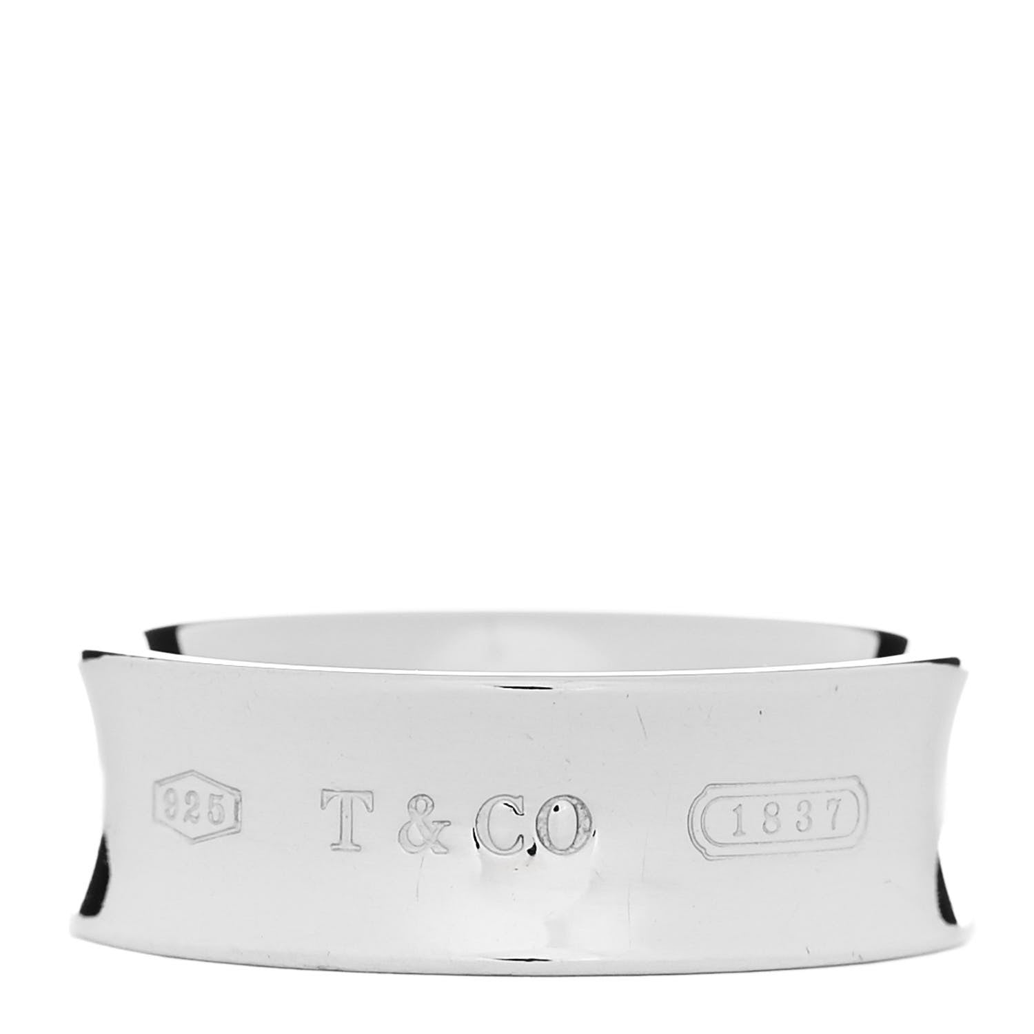 Tiffany Sterling Silver 1837 Band Ring 54 7 1 of 4