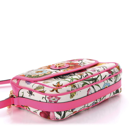 Gucci Canvas Flora Floral Shoulder Bag White Fuchsia Fluo 4 of 12