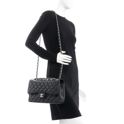 Chanel Caviar Quilted Jumbo Double Flap Black 2 of 8