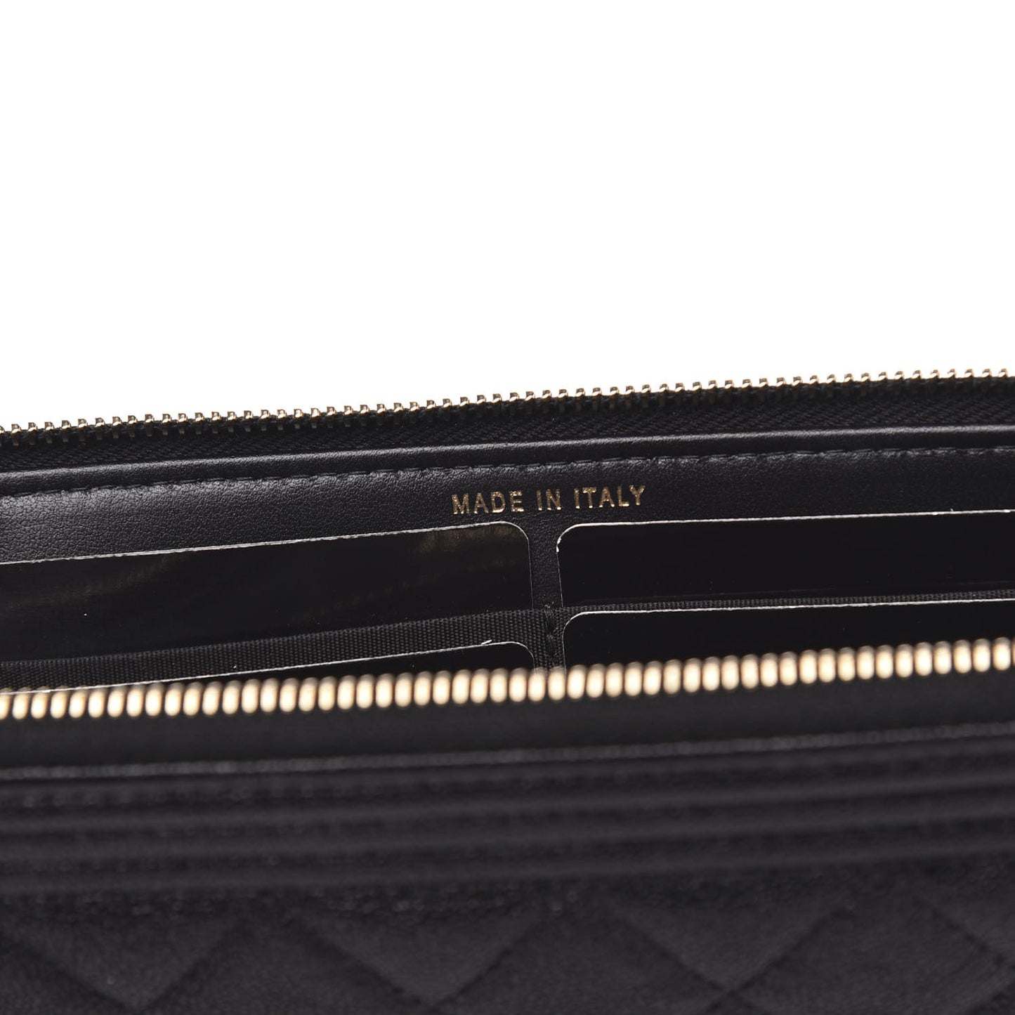 Caviar Quilted Small Zipped Boy Pouch Black