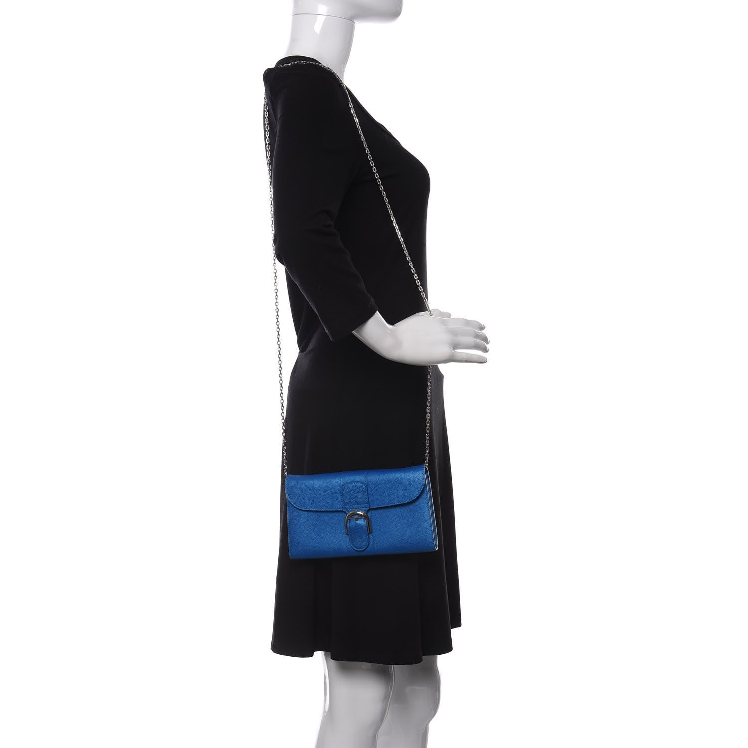 Delvaux Brillant Wallet on Chain Satin Electric 2 of 9