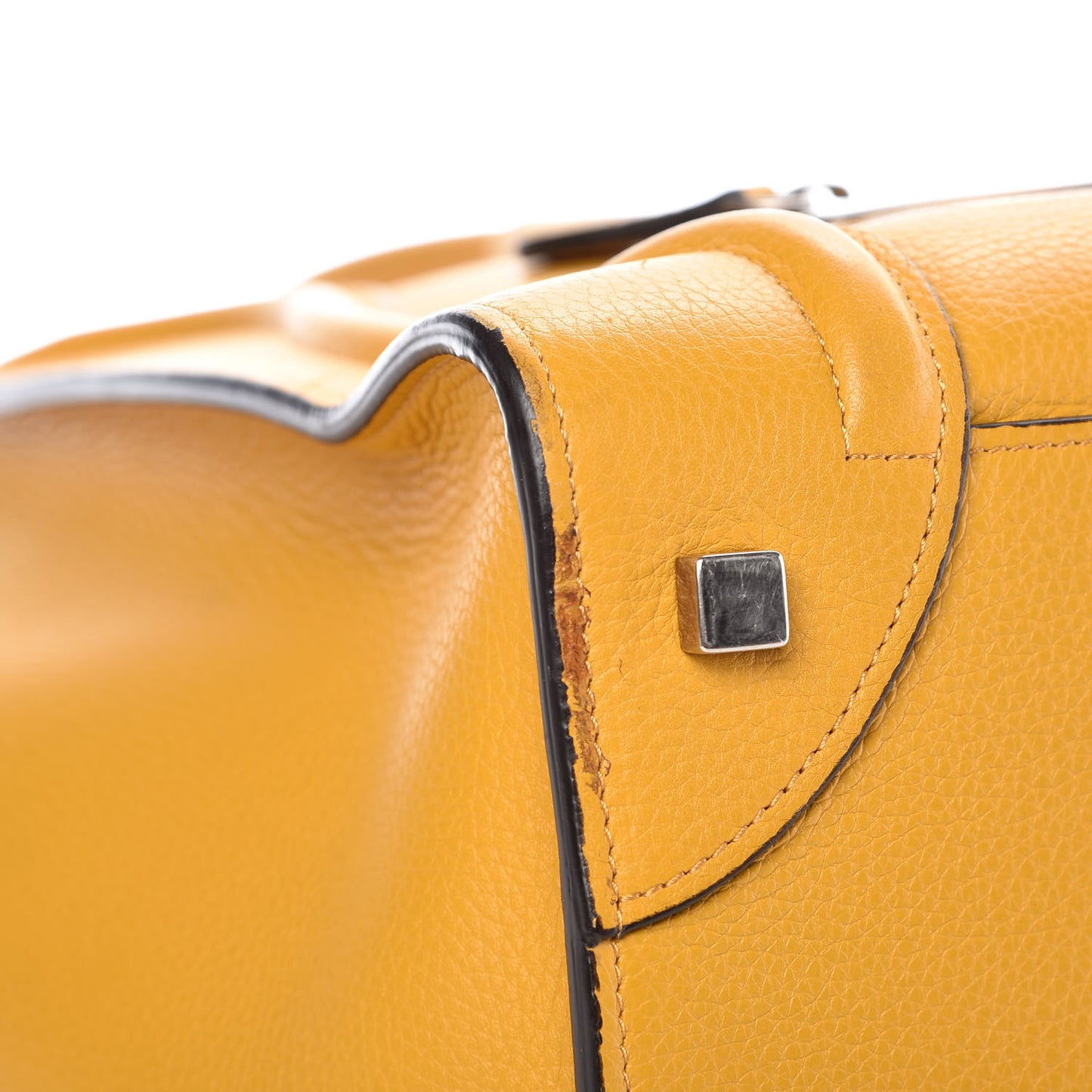 Drummed Calfskin Mini Luggage Ocre