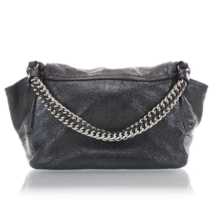 Prada Cervo Lux Chain Flap Hobo Ebano 3 of 10