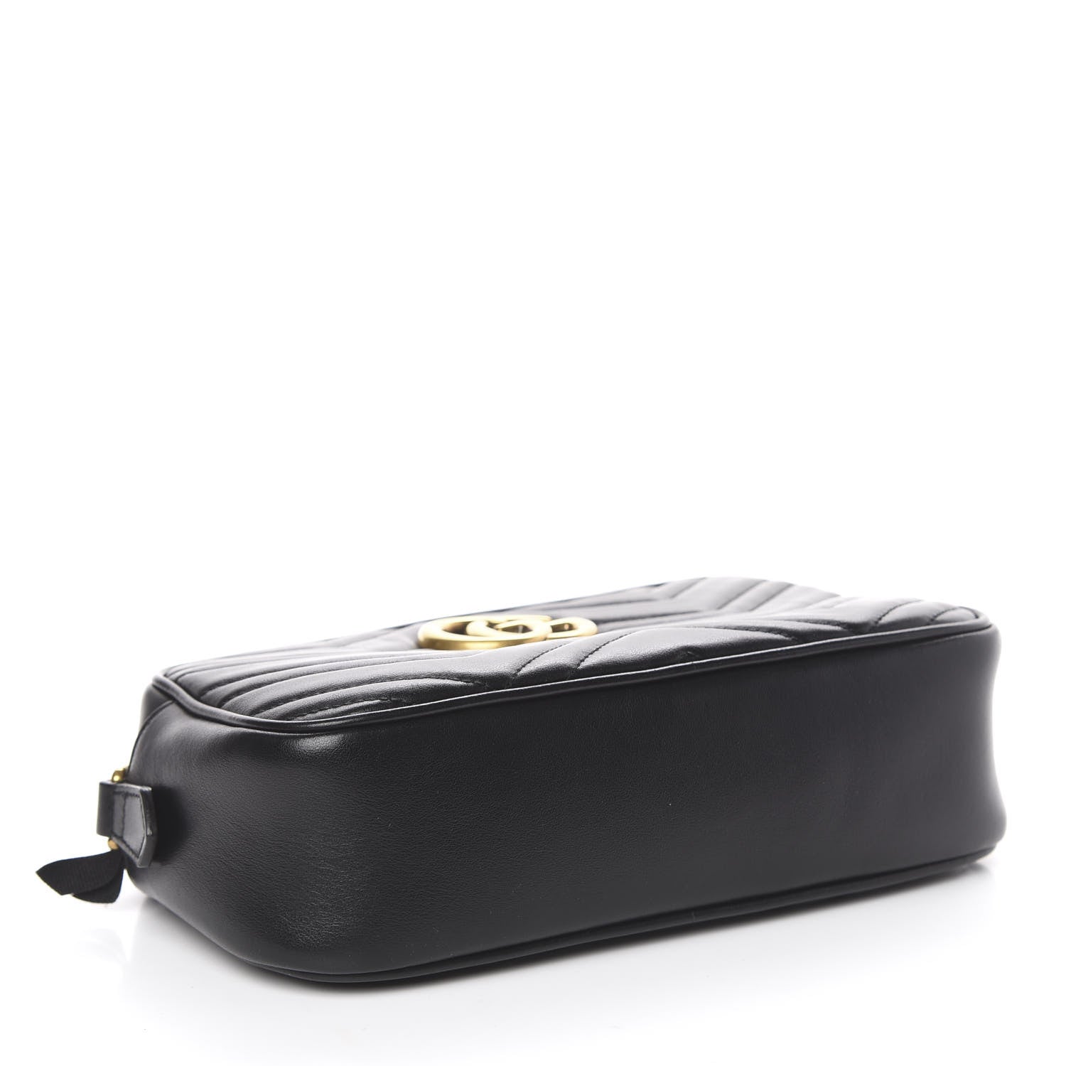 Gucci Calfskin Matelasse Small GG Marmont Chain Shoulder Bag Black 3 of 9