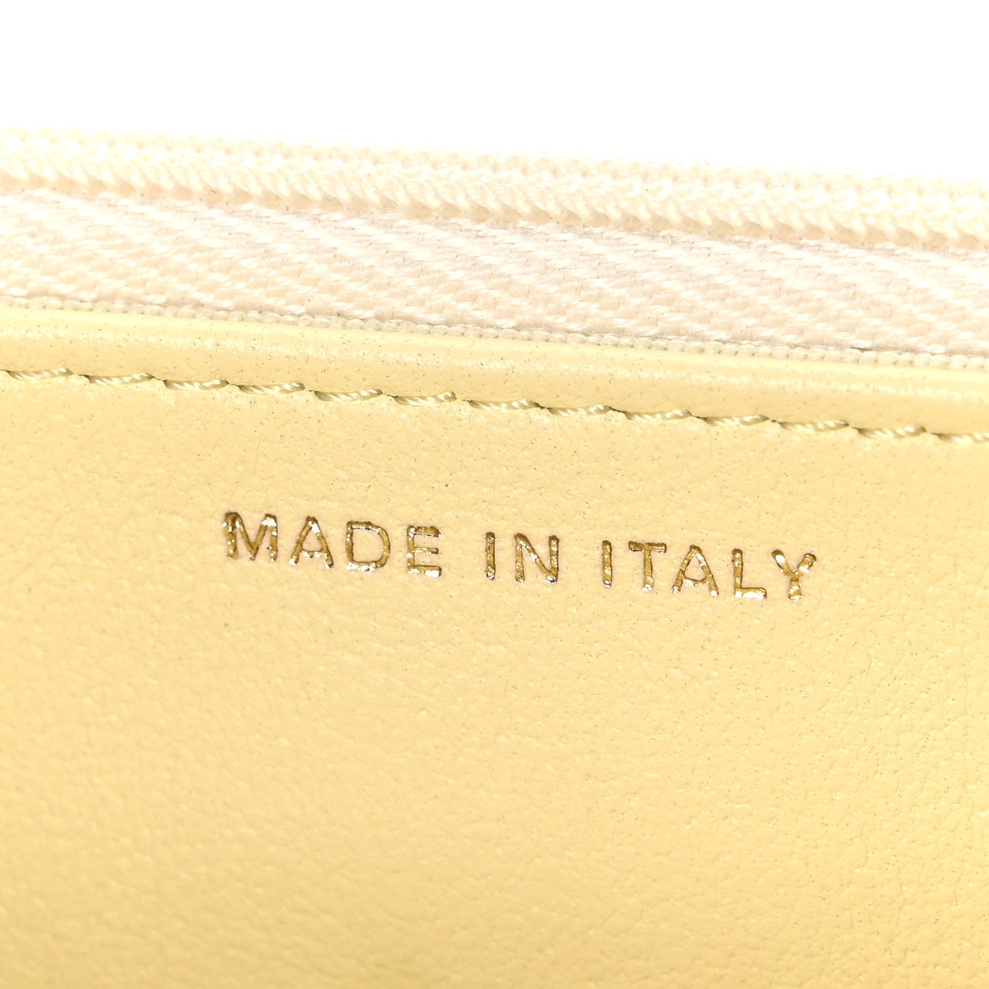Lambskin Quilted CC Camellia Crush Wallet on Chain WOC Light Yellow