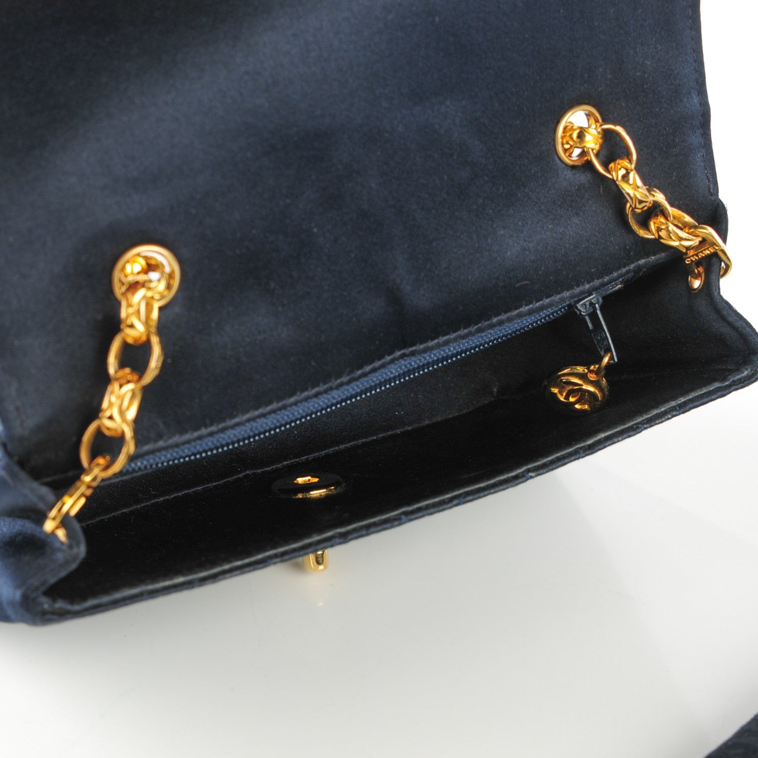 Chanel Satin Quilted Small Flap Navy 6 of 9