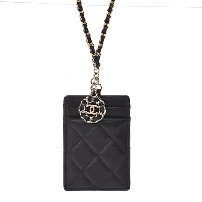 Chanel Lambskin Quilted Card Holder On Chain Black 7 of 8