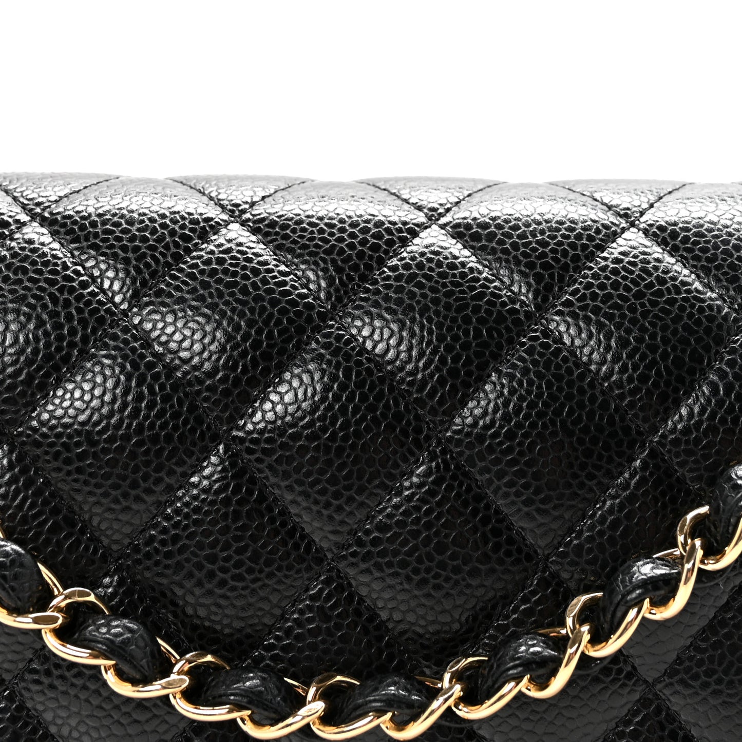 Caviar Quilted Medium Double Flap Black