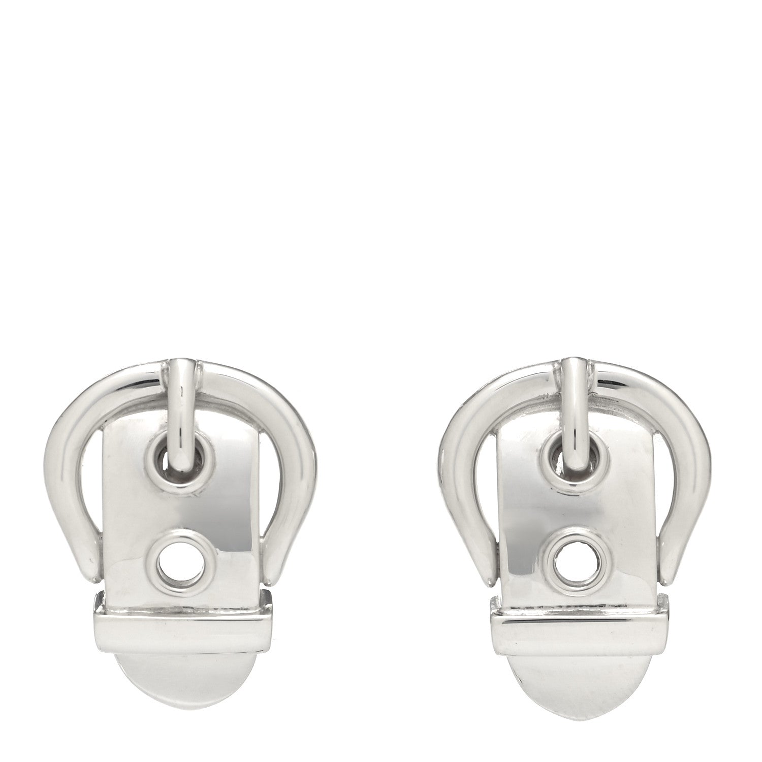 Hermes Sterling Silver Buckle Earrings 1 of 5