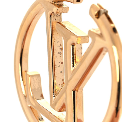 Louis Vuitton Metal Louise Hoop Earrings Gold 5 of 7