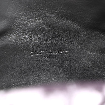 Saint Laurent Crushed Velvet Quilted Small Loulou Puffer Monogram Chain Satchel Iron Grey 7 of 11
