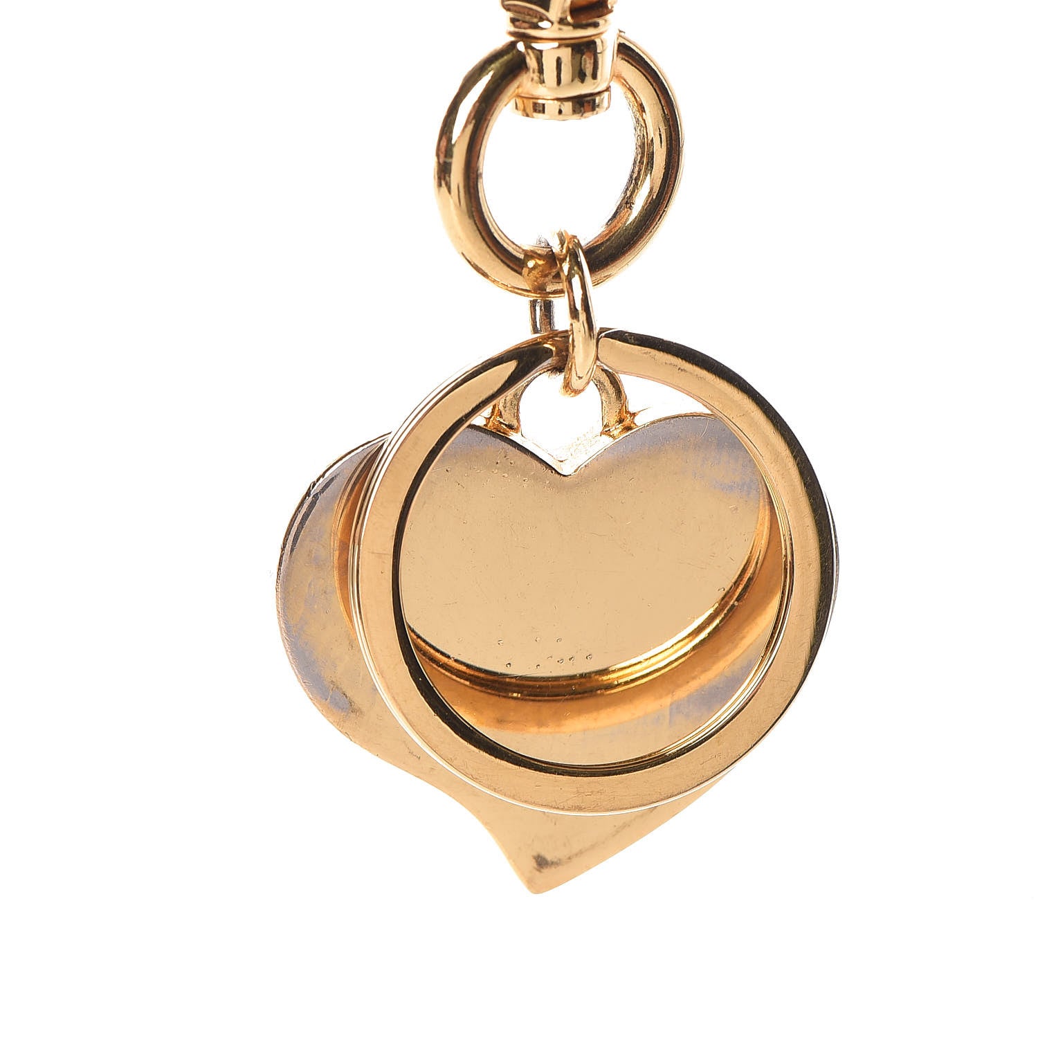 Prada Metal Logo Heart Keychain Red 3 of 3