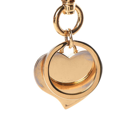 Prada Metal Logo Heart Keychain Red 3 of 3