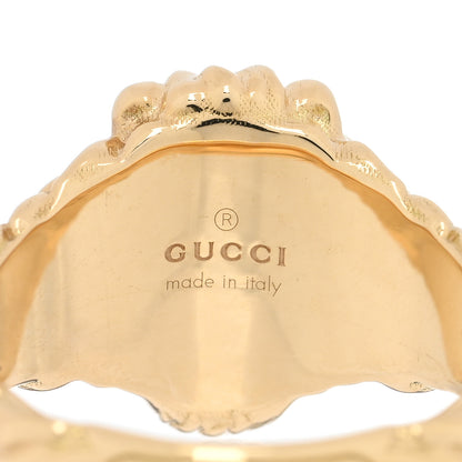 Gucci 18K Yellow Gold Diamond Amethyst Lion Head Ring 52 6 4 of 4