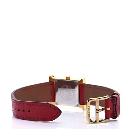 Hermes Stainless Steel Epsom 21mm Heure H Hour Quartz Watch Rouge 4 of 7