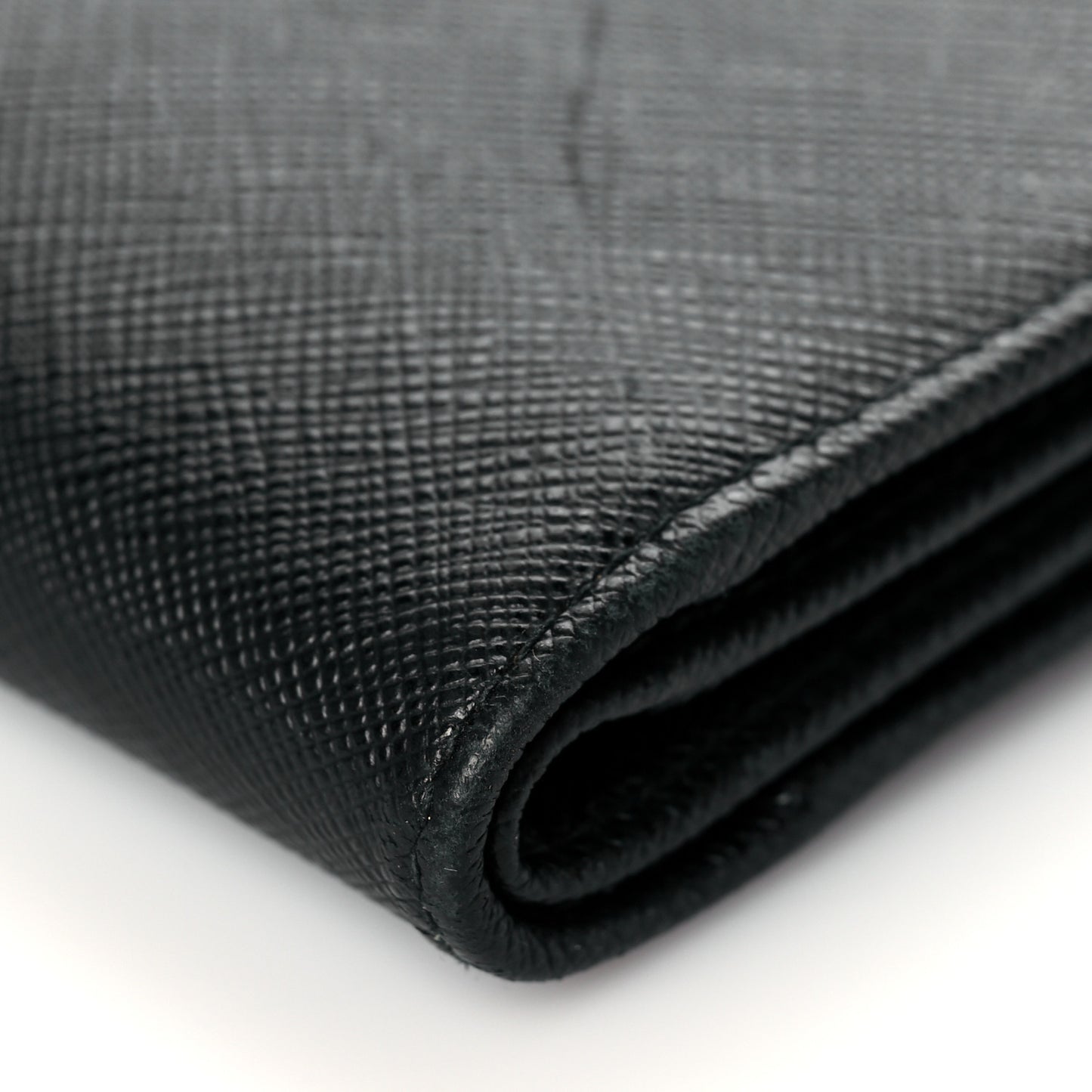 Saffiano Metal Tab Wallet Black