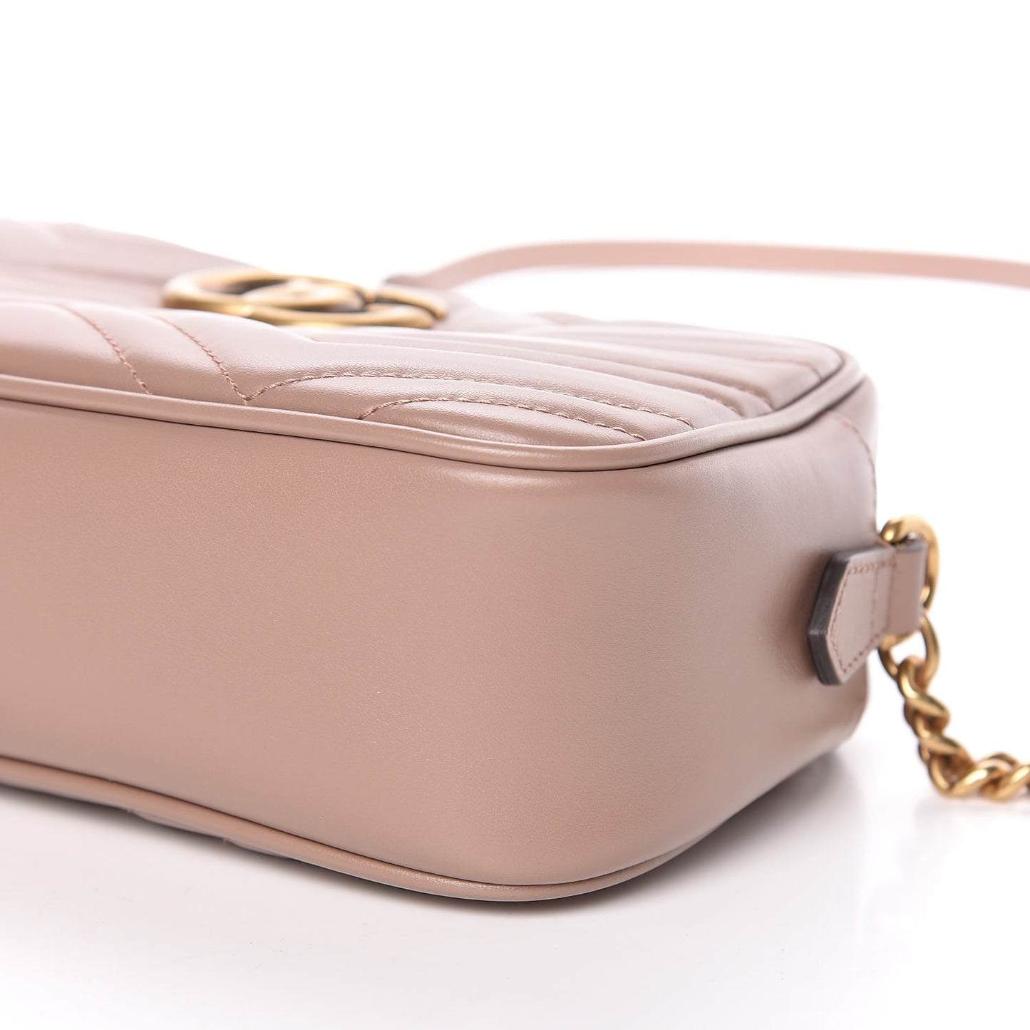Calfskin Matelasse Small GG Marmont Chain Shoulder Bag Porcelain Rose