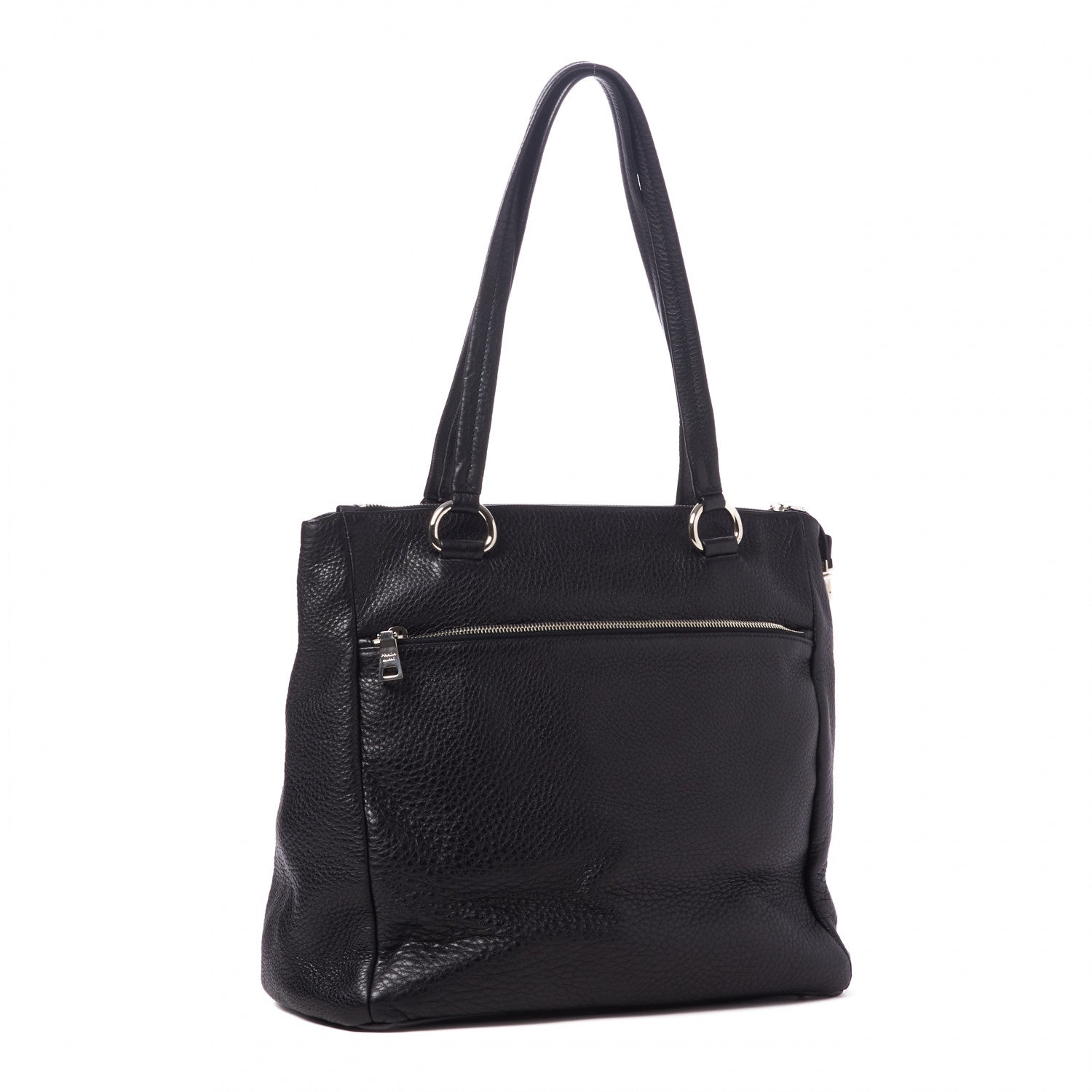 Prada Vitello Daino Tote Black 2 of 8