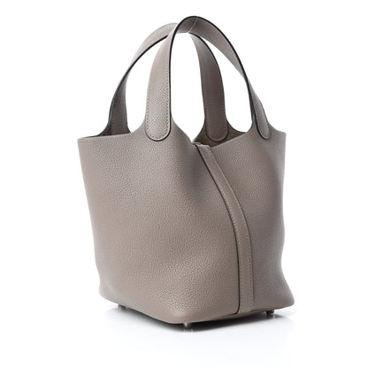 Hermes Taurillon Maurice Picotin Lock 18 PM Gris Asphalte 3 of 11