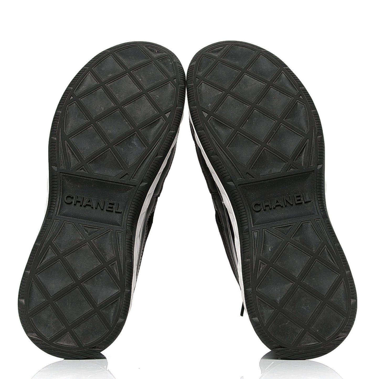 Fabric Calfskin Suede CC Sneakers 37.5 Black
